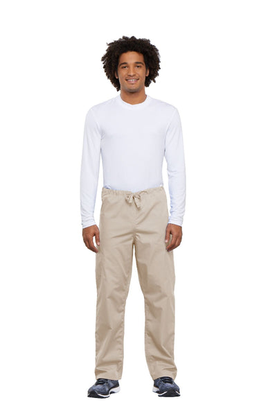Khaki - Cherokee Workwear Originals Unisex Drawstring Cargo Pant
