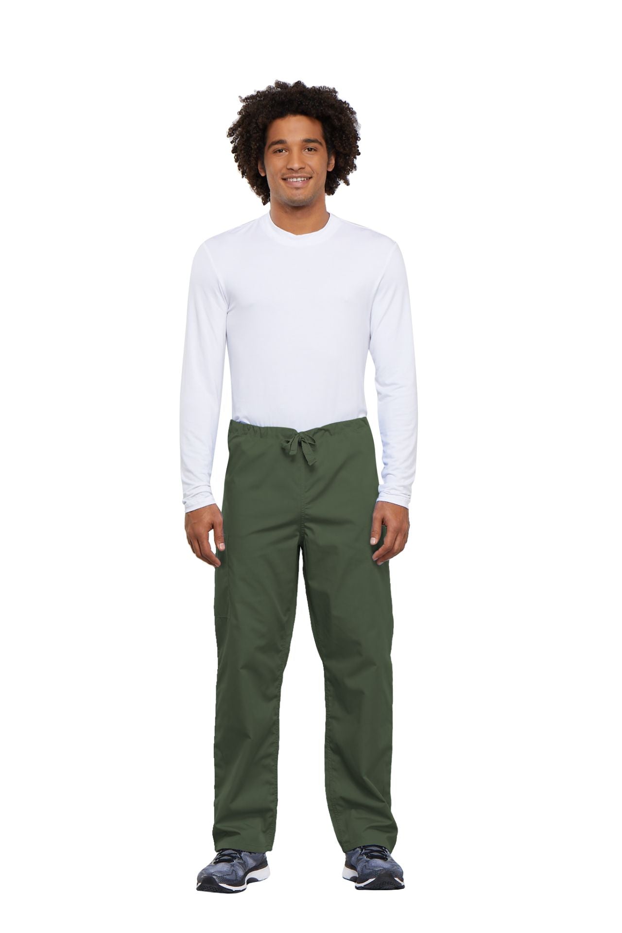 Olive - Cherokee Workwear Originals Unisex Drawstring Cargo Pant