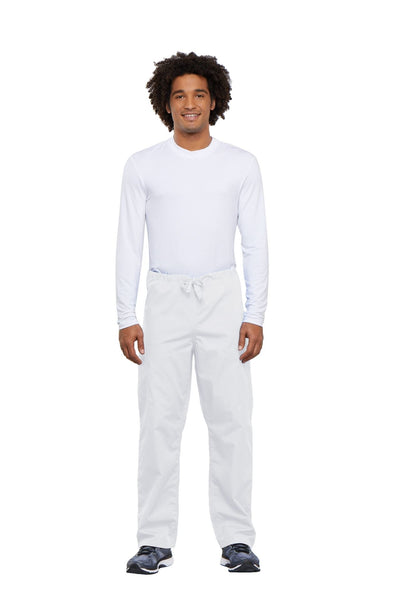 White - Cherokee Workwear Originals Unisex Drawstring Cargo Pant