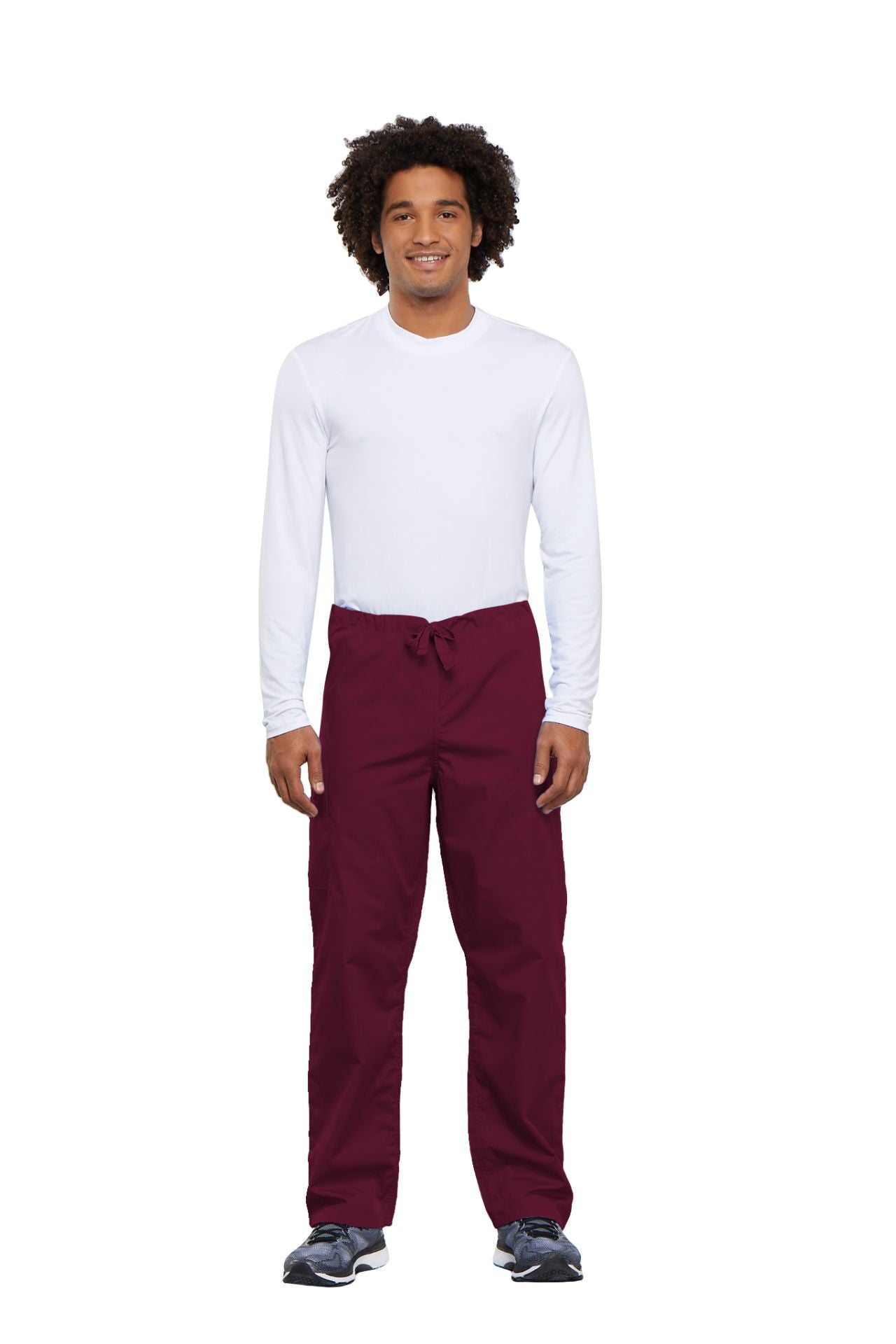 Wine - Cherokee Workwear Originals Unisex Drawstring Cargo Pant
