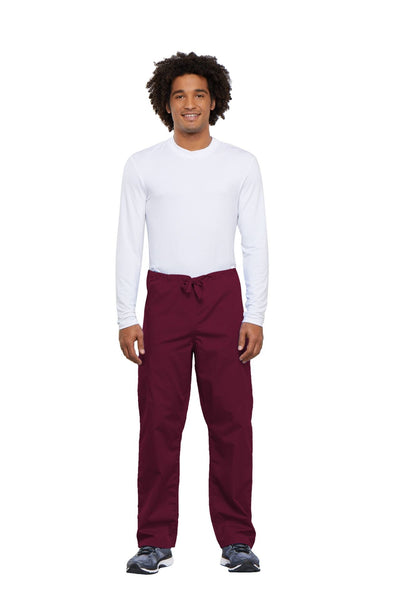 Wine - Cherokee Workwear Originals Unisex Drawstring Cargo Pant