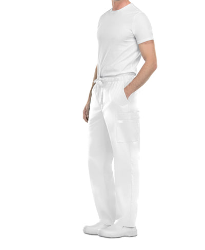 White - Cherokee Workwear Core Stretch Men's Fly Front Cargo Pant