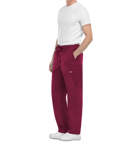 Wine - Cherokee Workwear Core Stretch Men's Fly Front Cargo Pant