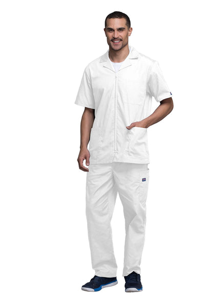 White - Cherokee Workwear Originals Men's Zip Front Jacket