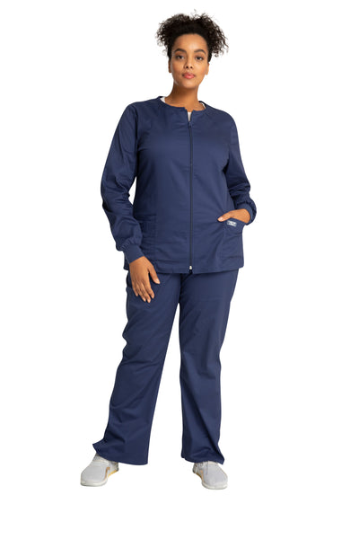 Navy - Cherokee Workwear Core Stretch Zip Front Jacket