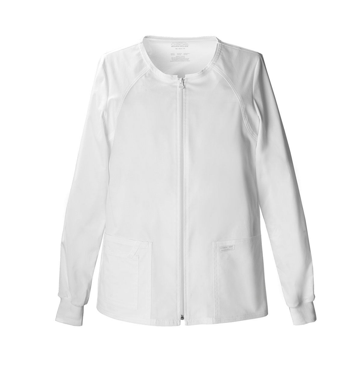 White - Cherokee Workwear Core Stretch Zip Front Jacket