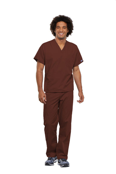 Chocolate - Cherokee Workwear Originals Unisex V-Neck Tunic