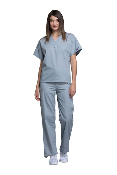 Grey - Cherokee Workwear Originals Unisex V-Neck Tunic
