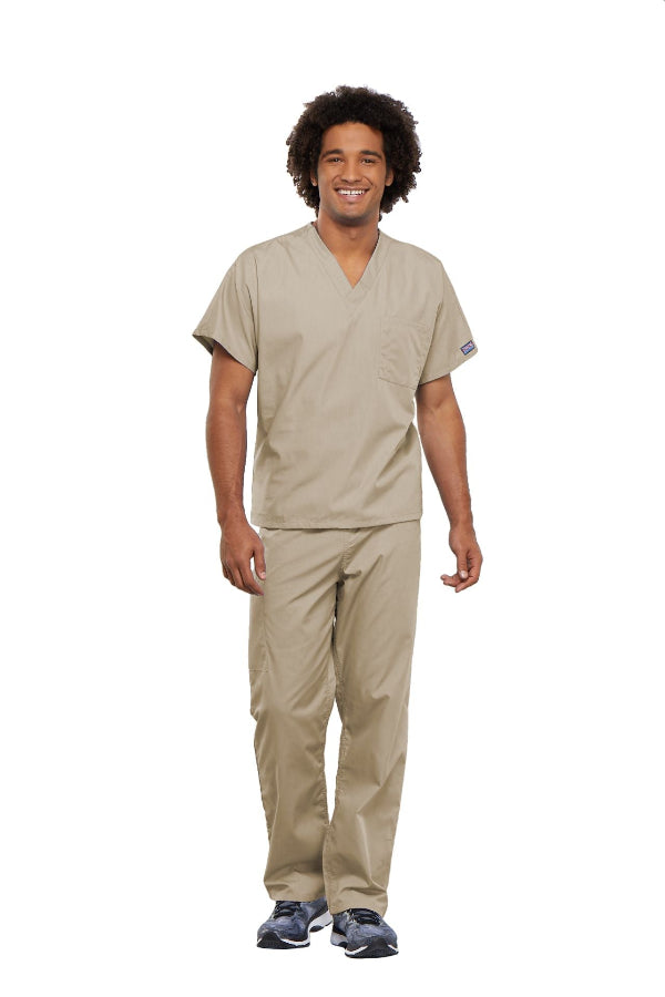 Khaki - Cherokee Workwear Originals Unisex V-Neck Tunic