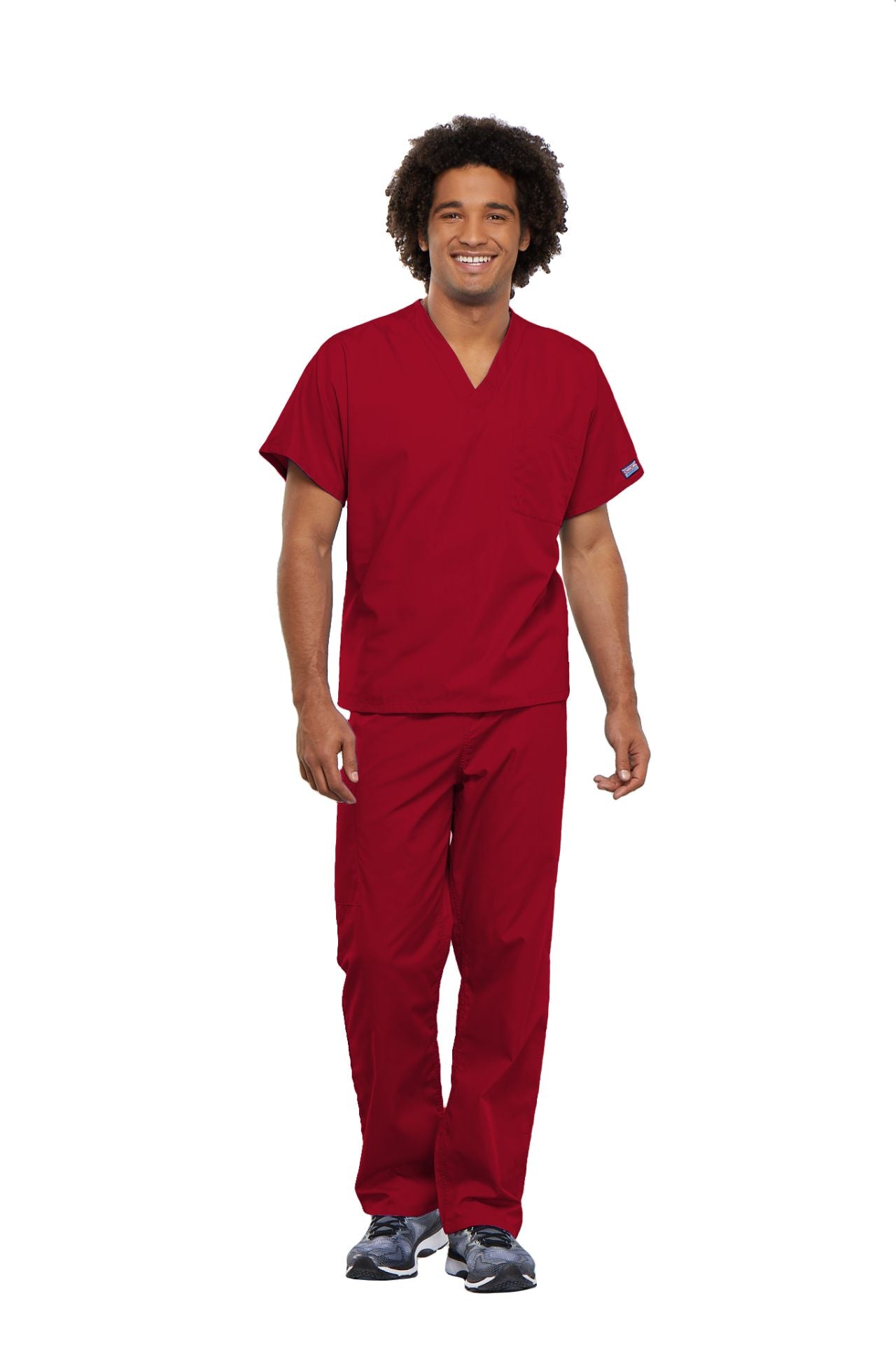Red - Cherokee Workwear Originals Unisex V-Neck Tunic
