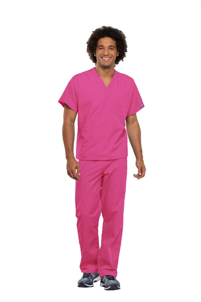 Shocking Pink - Cherokee Workwear Originals Unisex V-Neck Tunic