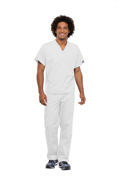 White - Cherokee Workwear Originals Unisex V-Neck Tunic