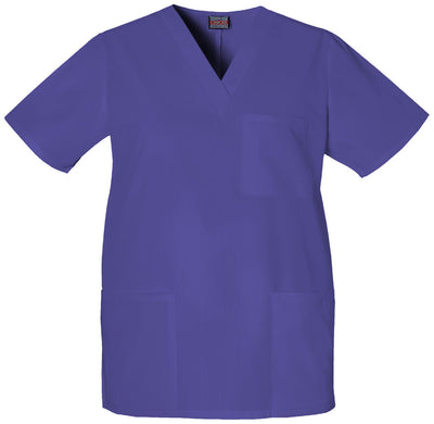 Grape - Cherokee Workwear Originals Unisex V-Neck Top