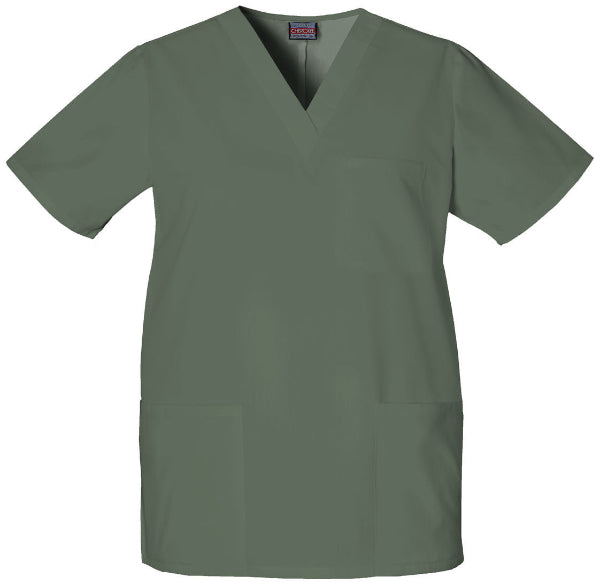 Olive - Cherokee Workwear Originals Unisex V-Neck Top