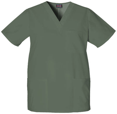 Olive - Cherokee Workwear Originals Unisex V-Neck Top