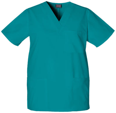 Teal Blue - Cherokee Workwear Originals Unisex V-Neck Top