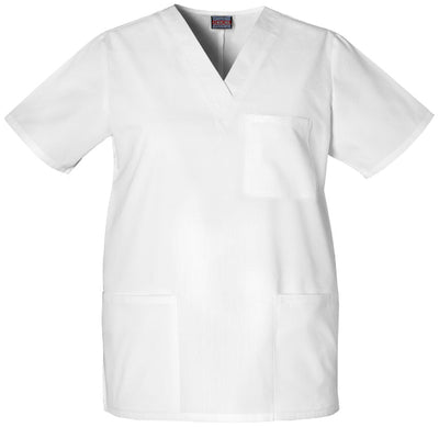 White - Cherokee Workwear Originals Unisex V-Neck Top