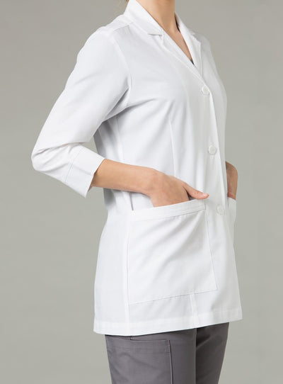 White - Maevn Red Panda Women's 3/4 Sleeve Lab Coat