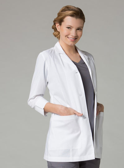 White - Maevn Red Panda Women's 3/4 Sleeve Lab Coat