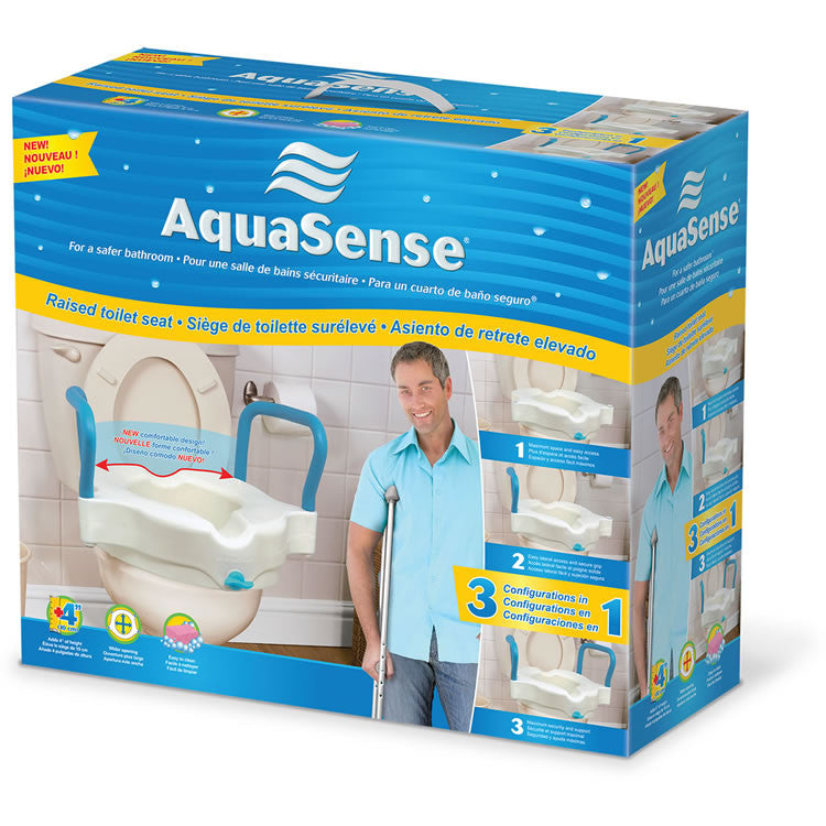 AMG Medical AquaSense® 3-in-1 Raised Toilet Seat (With Arms) - Avida Healthwear Inc.