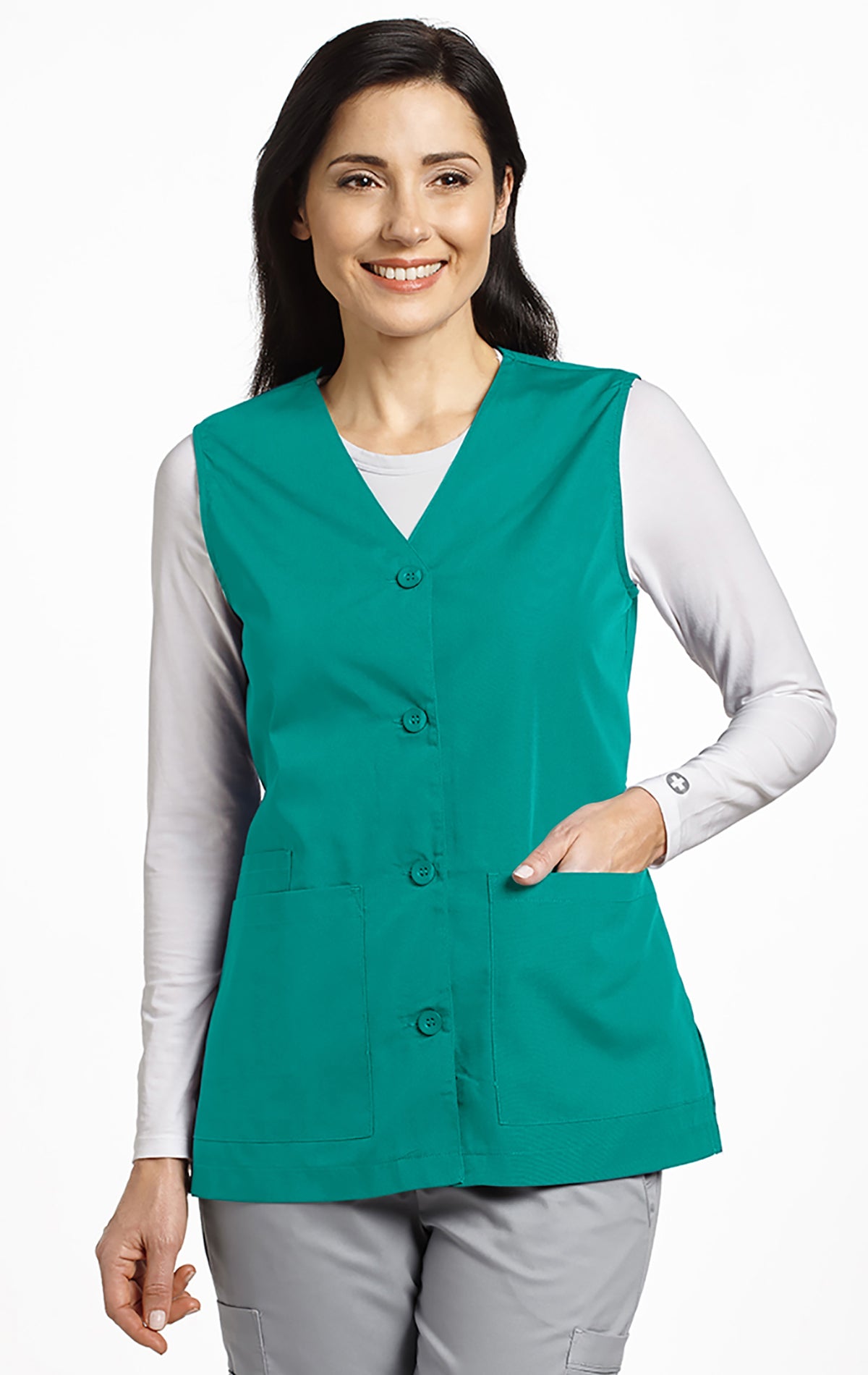 Teal - White Cross Classics Vest