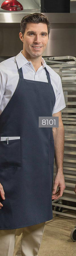 Navy - Premium Uniforms Econo Bib Apron - Two Pockets