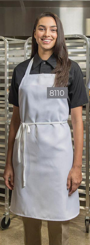 White - Premium Uniforms Econo Bib Apron - No Pockets