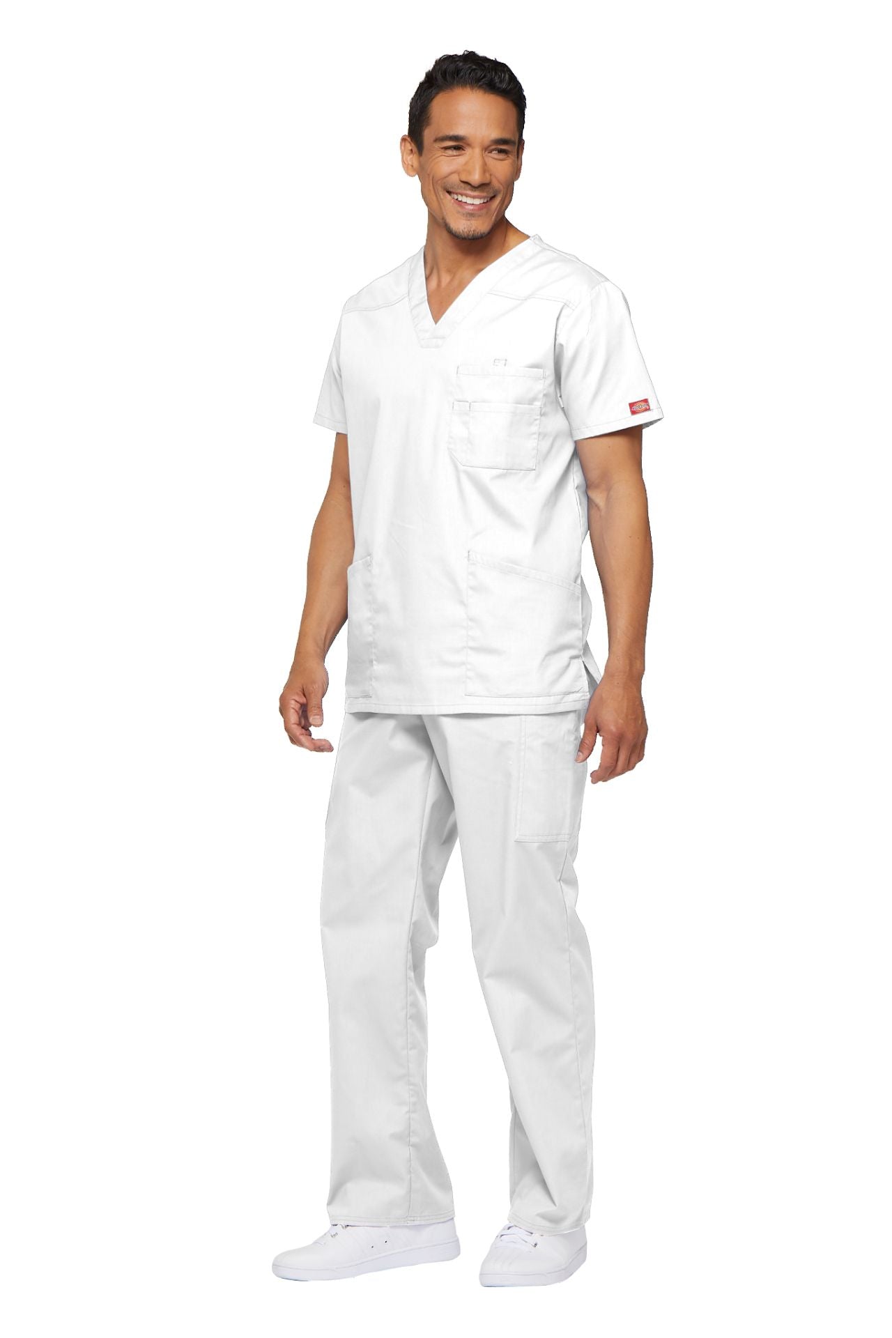 White - Dickies EDS Signature Men's V-Neck Top