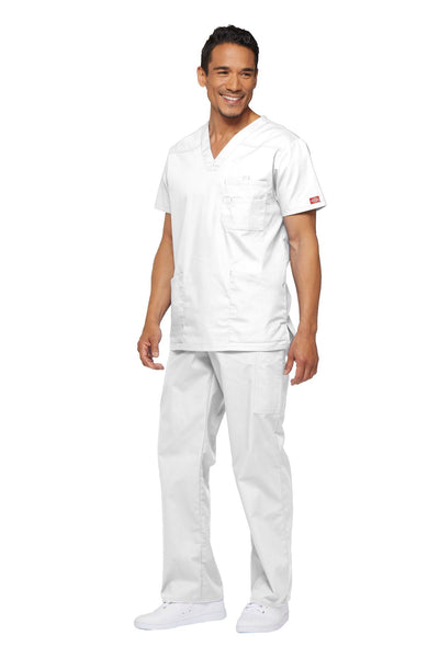 White - Dickies EDS Signature Men's V-Neck Top