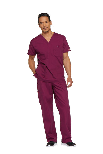 Wine - Dickies EDS Signature Men's V-Neck Top
