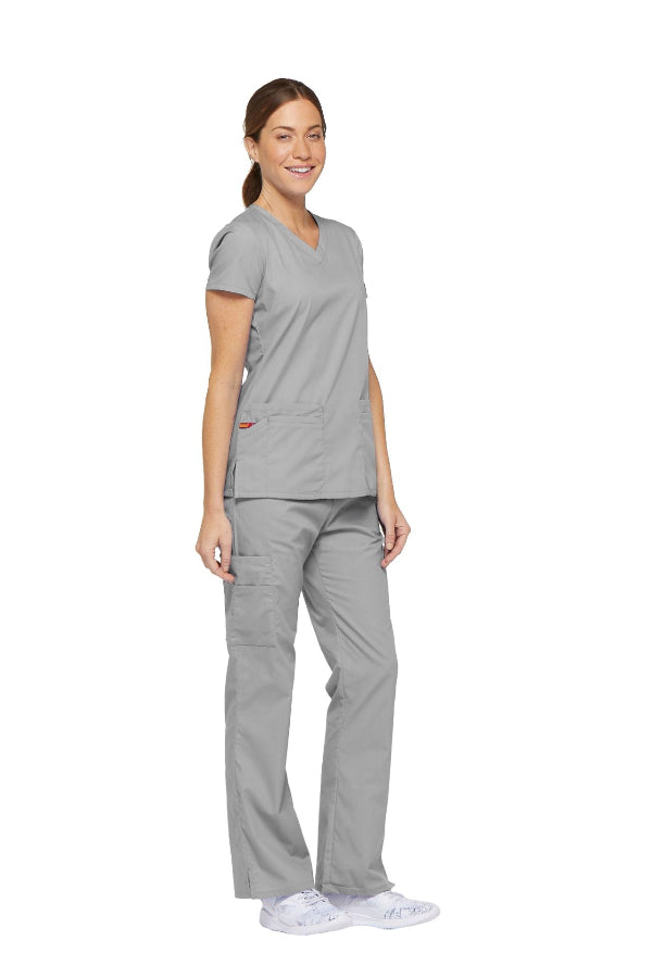 Grey - Dickies EDS Signature V-Neck Top
