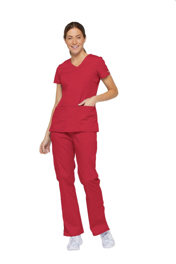 Red - Dickies EDS Signature V-Neck Top