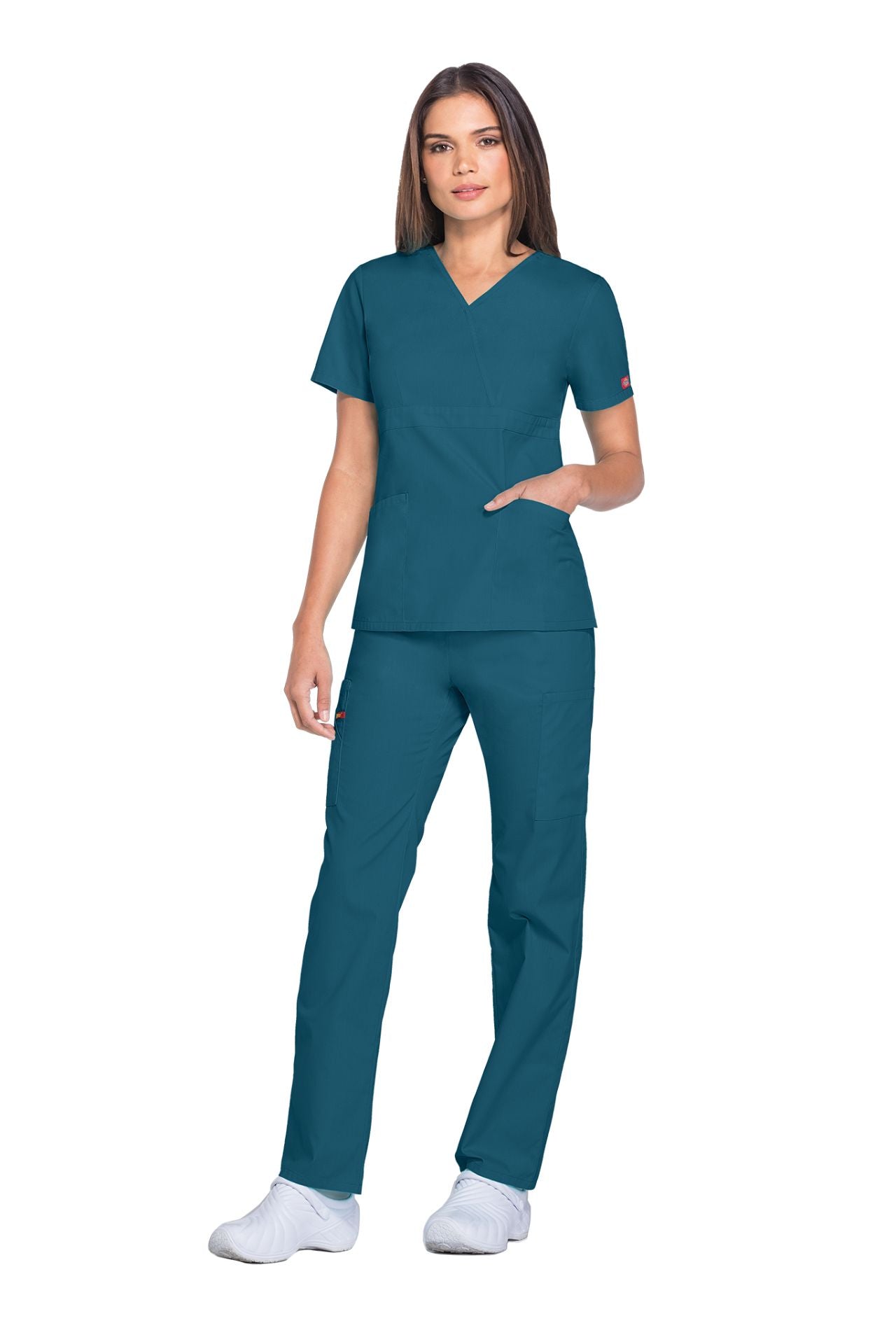 Caribbean Blue - Dickies EDS Signature Mock Wrap Top