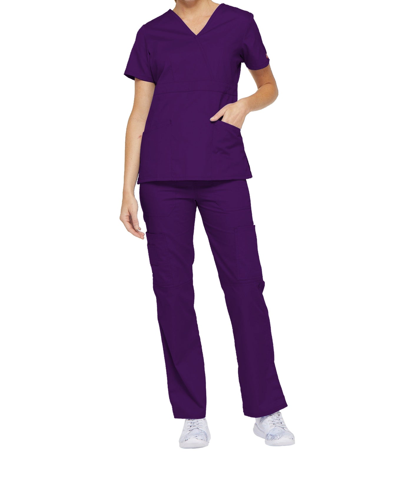 Eggplant - Dickies EDS Signature Mock Wrap Top