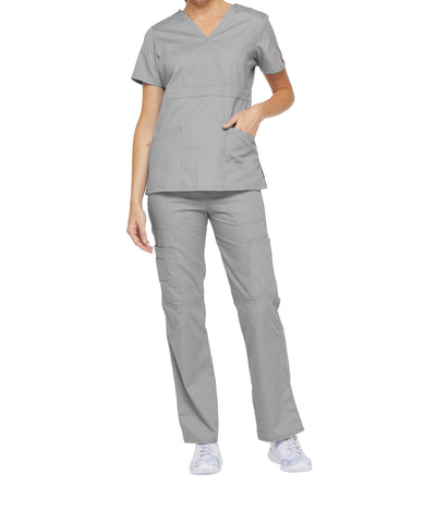 Grey - Dickies EDS Signature Mock Wrap Top