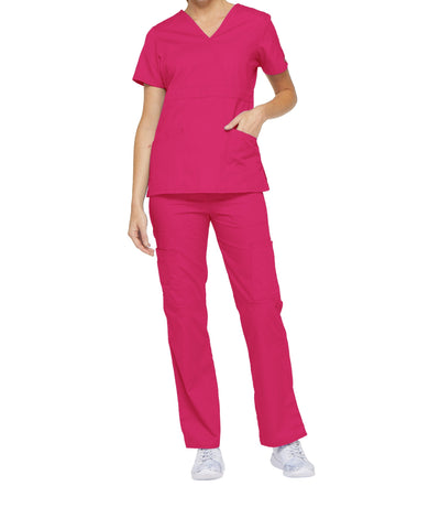 Hot Pink - Dickies EDS Signature Mock Wrap Top
