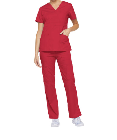 Red - Dickies EDS Signature Mock Wrap Top