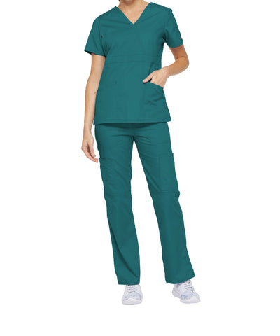 Teal Blue - Dickies EDS Signature Mock Wrap Top
