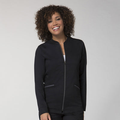 Black - Maevn PrimaFlex Zip Front Warm Up Jacket