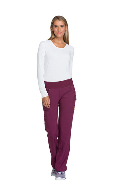 Wine - Cherokee iFlex Mid Rise Pull On Pant