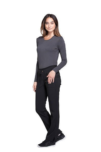 Black - Cherokee iFlex Mid Rise Drawstring Pant