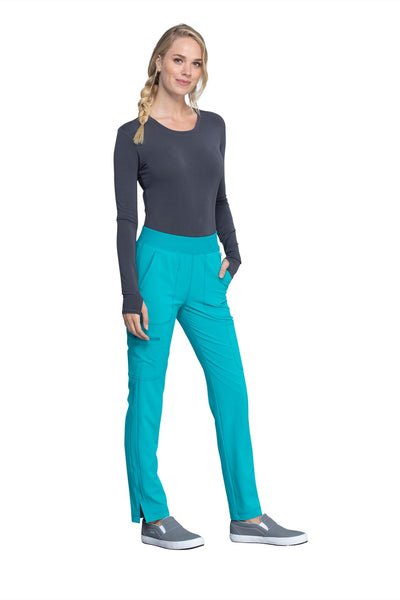 Teal Blue - Cherokee Infinity Mid Rise Pull On Pant