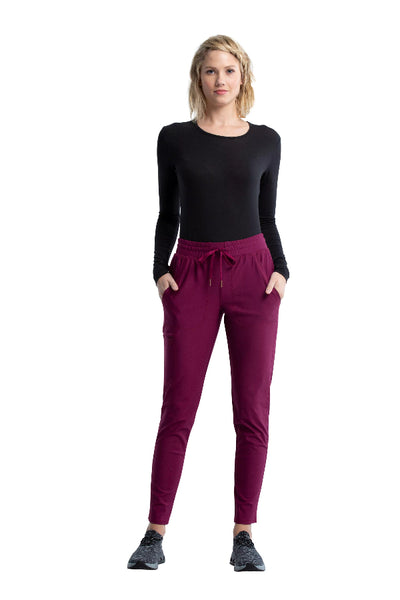 Wine - Cherokee Form Mid Rise Drawstring Pant