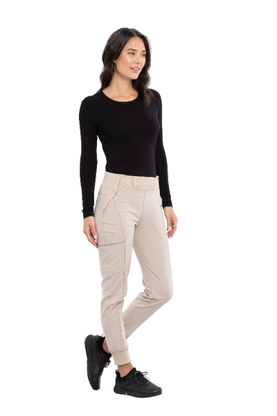 Khaki - Cherokee Infinity Mid Rise Jogger Pant