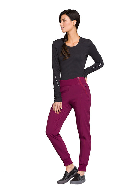 Wine - Cherokee Infinity Mid Rise Jogger Pant