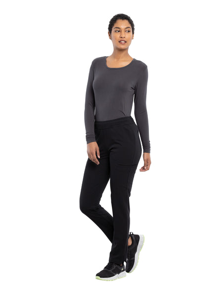 Black - Cherokee Euphoria Mid Rise Drawstring Pant