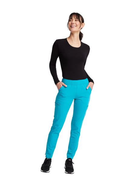 Teal Blue - Cherokee Euphoria Mid Rise Drawstring Pant