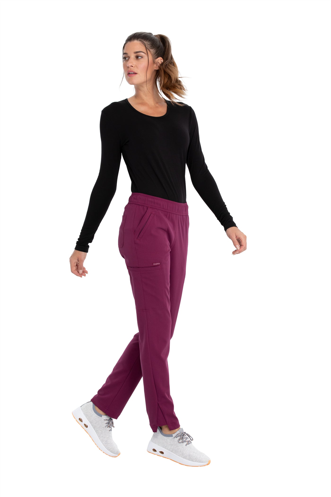 Wine - Cherokee Euphoria Mid Rise Drawstring Pant