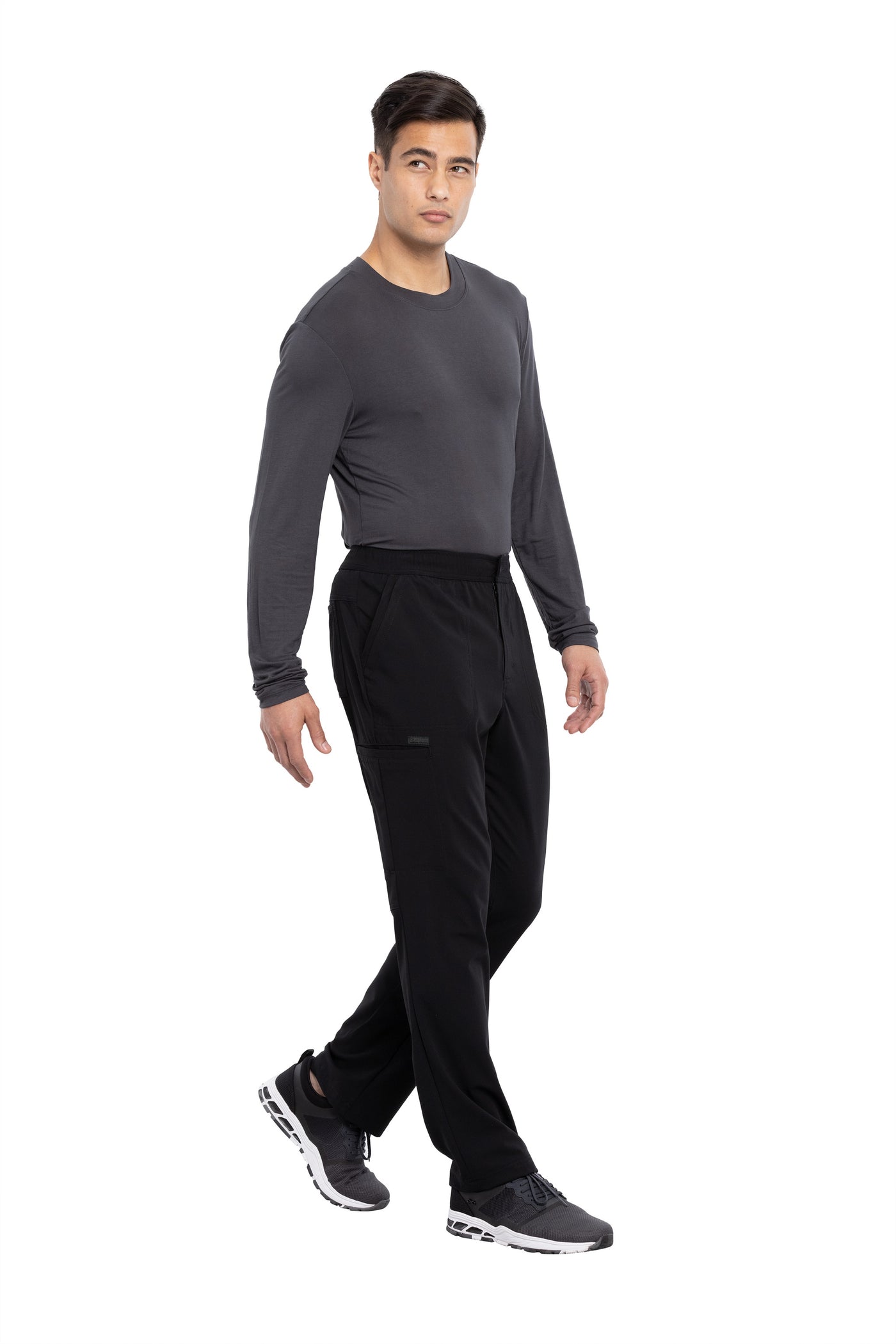 Black - Cherokee Euphoria Men's Fly Front Cargo Pant