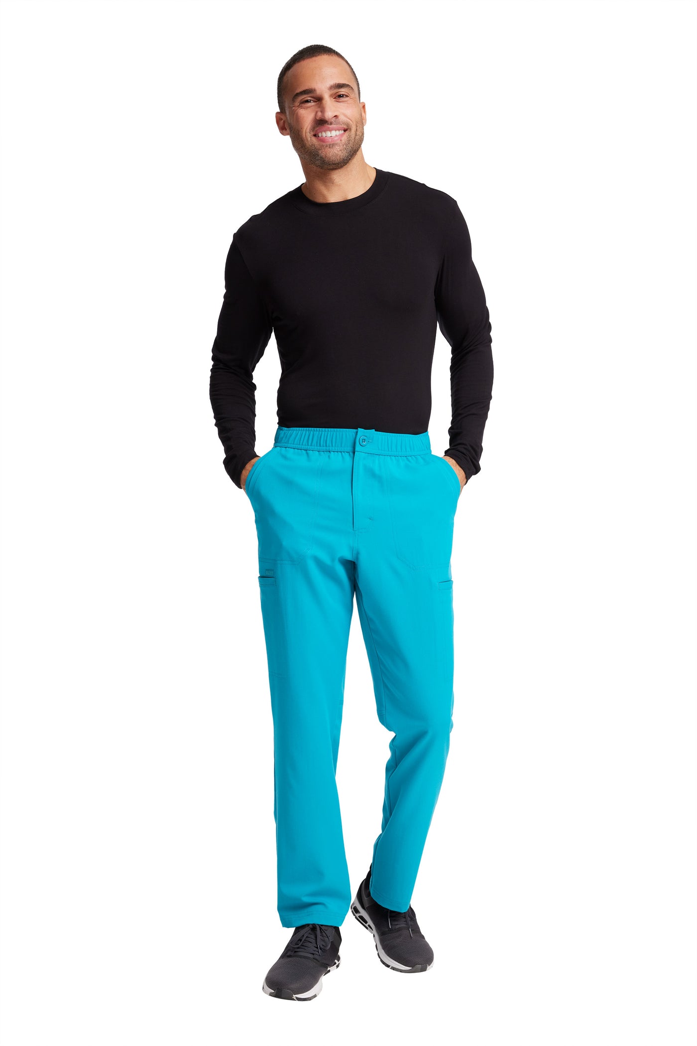 Teal Blue - Cherokee Euphoria Men's Fly Front Cargo Pant